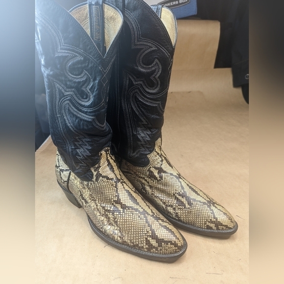 Panhandle Slim Boots men's sz 8D Exotic Genuine Golden Python Snake leather clas - Picture 1 of 13